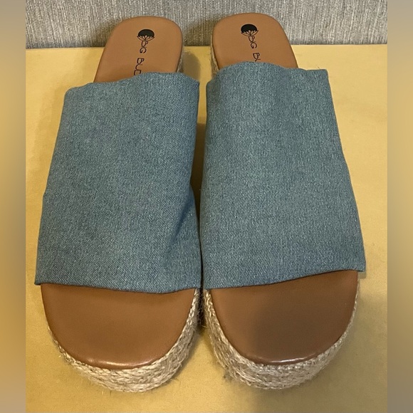 Big Buddha Denim Espadrille Platform Sandals size 10 - Picture 5 of 11